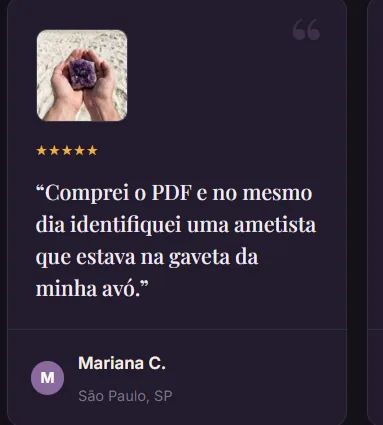 Relato de Mariana C. sobre uma ametista